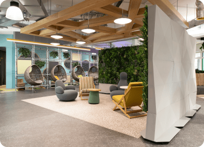 green walls in office space